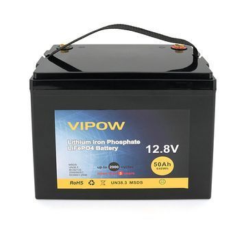 Акумуляторна батарея Vipow LiFePO4 12,8V 50Ah з вбудованою ВМS платою 40A, (229*138*208) Q2 17554 фото