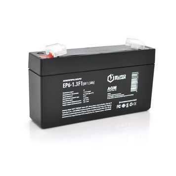 Акумуляторна батарея EUROPOWER AGM EP6-1.3F1 6 V 1.3 Ah ( 95 x 25 x 50 (55) ) Black Q40 15331 фото