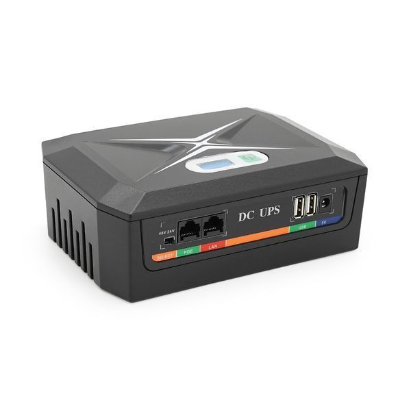 ДБЖ UPS-60W DCP-60W-20 для роутерів/комутаторів/PON/POE-430(15-24V), 5/9/12V, 20800мAh(8*2600MAh), USB 3.0, Black, BOX 40242 фото