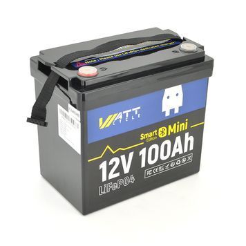 Аккумуляторная батарея WattCycle LiFePO4 WT12V100AH100MINIBT Bluetooth 12,8V 100Ah, 1,28kWh, BMS50A@4S, 6000 cycles, 229x138x208, 9.5kg 45606 фото