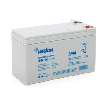 Акумуляторна батарея MERLION AGM GP1272F2B 12 V 7,2 Ah ( 150 x 65 x 95 (100) ) White Q10 6008 фото