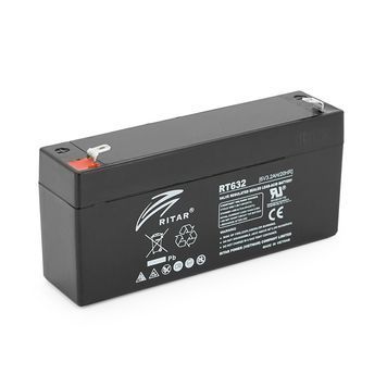 Акумуляторна батарея AGM RITAR RT632, Gray/Black Case, 6V 3.2Ah ( 134х35х60 (66) ) Q10 2967 фото