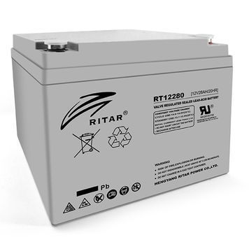 Акумуляторна батарея AGM RITAR RT12280 M5, Gray Case, 12V 28Ah (166х178х125) Q4 9092 фото