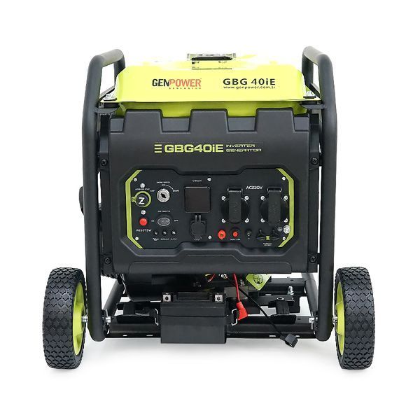 Генератор інверторний БЕНЗИНОВИЙ GENPOWER GBG 40IE 3.2kW (4kVA), однофазний, 230V, 50Hz, DC12V. об'єм 10.0л. витрата 0,374 Lt/kWtt, стартер (без АКБ), 530 * 440 * 540mm.31kg. 45486 фото