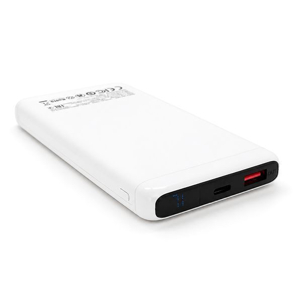 PowerBank XO-PB308 10000mAh Digital Fast Charge, Input:5V-12V/1,5-2,5A/18W(Max)(Type-C),Output: 5V-12V/1,65-5А(22,5W), USB-С, QC22.5W, plastic, White 46437 фото