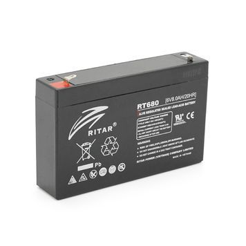 Акумуляторна батарея AGM RITAR RT680, Black Case, 6V 8Ah (151х34х94 (100)) Q10 8213 фото