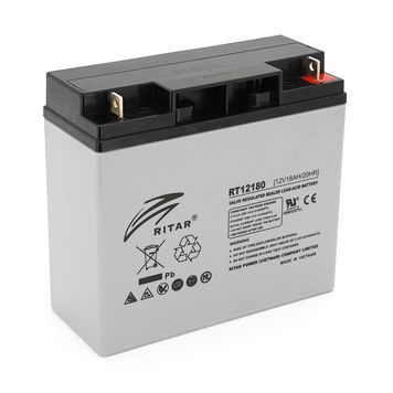 Акумуляторна батарея AGM RITAR RT12180GL5, Gray Case, 12V 18.0Ah (177х75х167 ) Q4 39986 фото