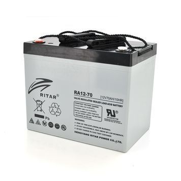 Акумуляторна батарея AGM RITAR RA12-70, Gray Case, 12V 70.0Ah (350 x 167 x 182) 16263 фото