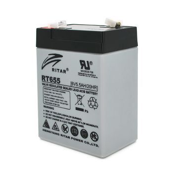 Акумуляторна батарея AGM RITAR RT655, Gray Case, 6V 5.5Ah (70х47х99 (105)) Q20 8210 фото