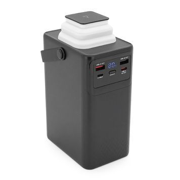 PowerBank XO-PR287 80000mAh Three Inputs and Six Outputs Comes with Four Cables+Lighting Fast Charging Mobile Power, PD20W, QC22.5W, plastic,Black 46430 фото