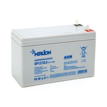 Акумуляторна батарея MERLION AGM GP1272L5 12 V 7,2 Ah (СПЕЦ КЛЕМА)( 150 x 65 x 95 (100) ) White Q10 27849 фото
