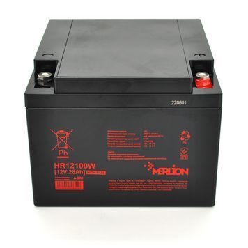 Акумуляторна батарея MERLION HR12100W, 12V 28Ah Black ( 166 х 175 х 125 (125) ) 655 фото