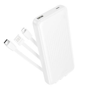 Power bank Borofone BJ79 10000mAh, 22.5W, кабелю USB: Lighting, Type-C, White, 270g, Box 48062 фото