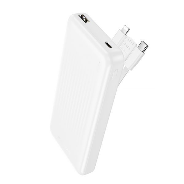 Power bank Borofone BJ79 10000mAh, 22.5W, кабелю USB: Lighting, Type-C, White, 270g, Box 48062 фото