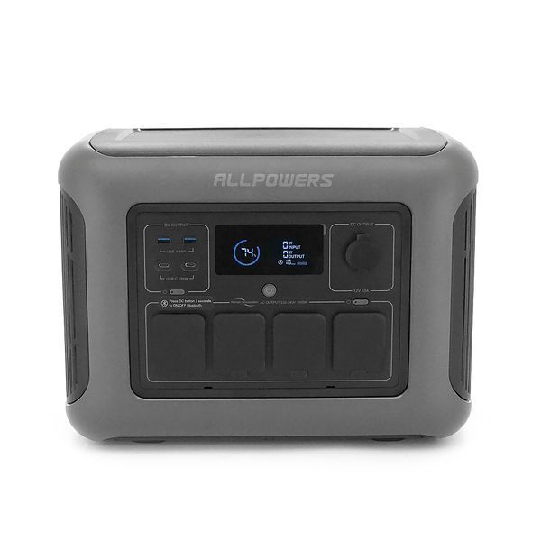Power station ALLPOWERS R1500 LITE APP Control, Wi-Fi, Bluetooth, 1600W, 1056Wh LiFePO4 3500Cycles, MPPT 650w max, CAR port, DC12/24V, 4хAC 220V, 2xUSB-TYPE-C 100W, 2xUSB-A 18W, XT60, wireless 2*30W, Fast charge 60min, 413&times;312&times;265mm, 16,7kg 45465 фото