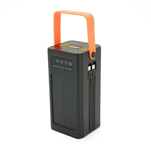 Powerbank ACL PW-125 50000mAh, 22.5W, 4xUSB+USB-C, 2 кабелі (/Type-C/Lighting), Ліхтар, 1.08кг, Black, Box 48050 фото