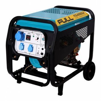 Генератор дизельний FULL FDL6500LE, 1-фазний 230V, 50Hz, 6.2kVA/5kW, бак 12,5 л, витрата 1,6 л/год, пуск: ручний/стартер (без АКБ), 825х650х545 мм, 113 кг 26153 фото
