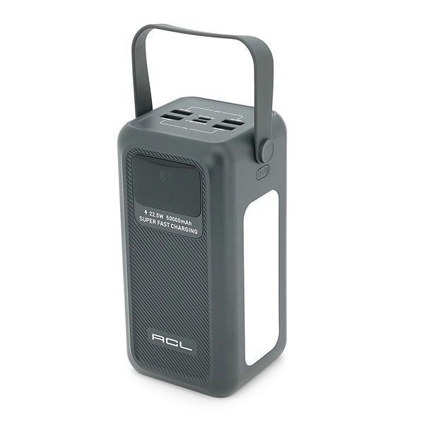 Powerbank ACL PW-131 50000mAh, 22.5W, 4xUSB, 4 кабелі (USB/Micro/Type-C/Lighting), Ліхтар, 1.08кг, Black, Box 48048 фото