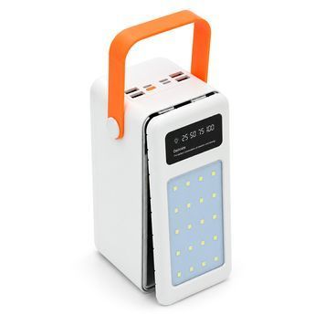 Power bank Voltronic S28 під 28х18650, Led display, Output: 22.5W, 3 кабелі (Micro-USB, Type-C, Lightning), PVC, ліхтар, White, BOX 48369 фото