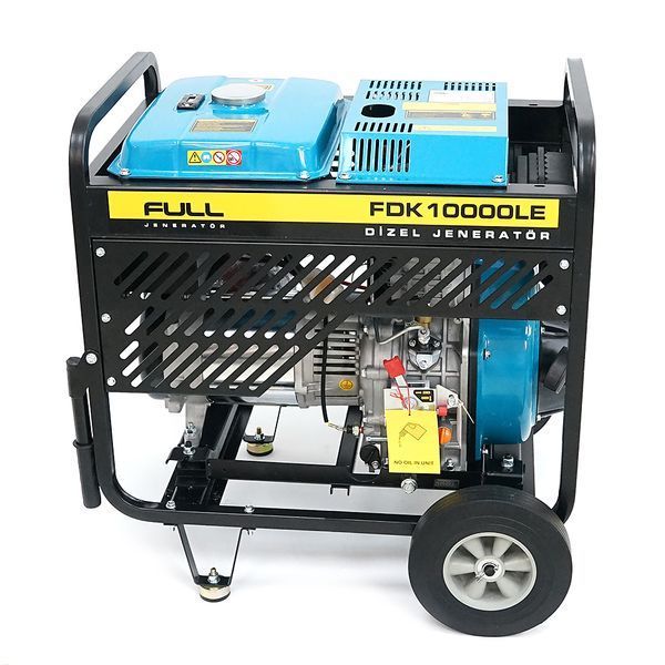 Дизельний генератор FULL FDK10000LE, 1-фазний 230V, 50Hz, 9.4kVA/7.5kW, бак 12,5 л, витрата 2 л/год, ручний/стартер (без АКБ), 700х510х620 мм, 124 кг 43574 фото
