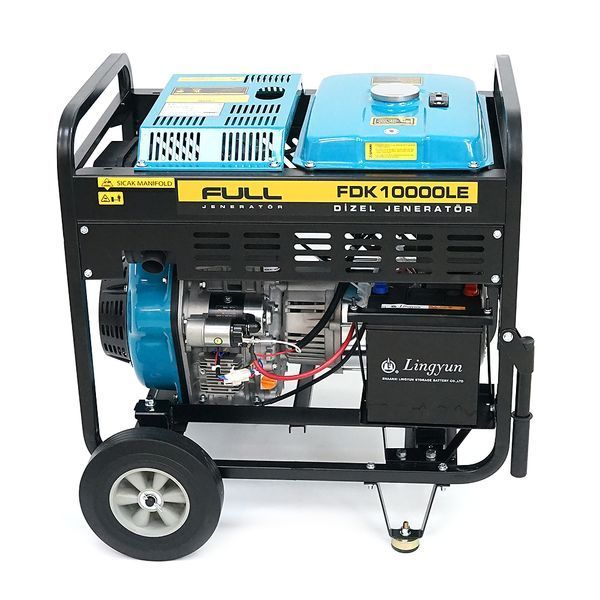 Дизельний генератор FULL FDK10000LE, 1-фазний 230V, 50Hz, 9.4kVA/7.5kW, бак 12,5 л, витрата 2 л/год, ручний/стартер (без АКБ), 700х510х620 мм, 124 кг 43574 фото