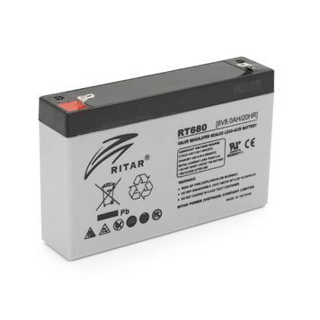Акумуляторна батарея AGM RITAR RT680, Gray Case, 6V 8Ah (151х34х94 (100)) Q10 43606 фото