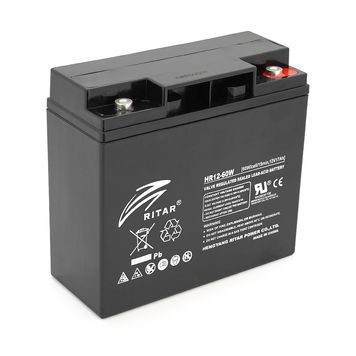 Акумуляторна батарея AGM RITAR HR12-60W, Black Case, 12V 17.0Ah ( 181 х 77 х 167 (167 ) 4.80 kg Q4 40970 фото