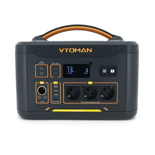 Портативна зарядна станція VTOMAN 1500X, 1500 (макс. 3000) Вт, LiFePO4 828 Вт&middot;год (макс. 2376 Вт&middot;год), 230 В, вихід 3x230 В/1500 Вт, 2x12 В/10 A-10 A, 2xPDTB, прикурювач 12 В/10 A, 36x27x28 см; 20 кг 44678 фото