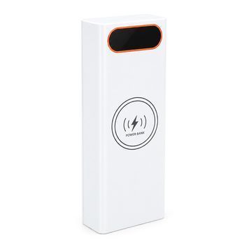 Power bank Voltronic L20 під 20х18650, Wireless charging, Digital display, Output: 22.5+15W, USB+USB-C, PVC, ліхтар, White, BOX 48363 фото