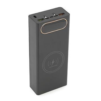 Power bank Voltronic L16 під 16х18650, Wireless charging, Digital display, Output: 22.5+15W, USB+USB-C, PVC, ліхтар, Black, BOX 48361 фото