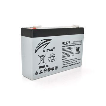 Акумуляторна батарея AGM RITAR RT670, Black Case, 6V 7.0Ah (151х34х94 (100)) Q10 18214 фото