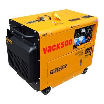 Генератор дизельний VACKSON KDE6700T, 1-фазний 230V, 50Hz, 5.5kVA/5.0kW, бак 15 л, витрата 1.4 л/год, пуск: стартер (без АКБ), 750x440x550 мм, 158 кг 48352 фото