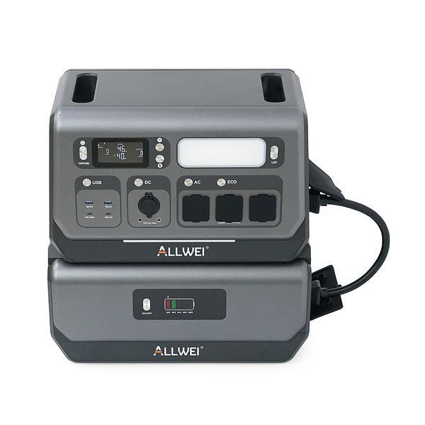 Портативная зарядная станция ALLWEI SGR-PPS2400-2PRO+BAT, 2400W/4096Wh LiFePO₄, MPPT 500W max ХТ60/12 &ndash; 60 В/10 А, 2xDC5521-12V-12A, CarPort-12V-12A, 3xAC230V, 2xUSB-A-18W, 2xUSB-C-100W, Wi-Fi, charge 1.5 h, 480x260x535 мм, 42.5кг 46129 фото