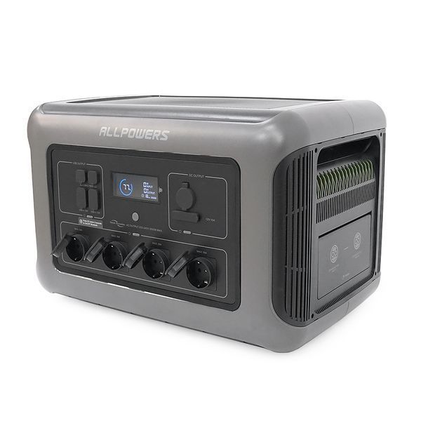 Power station ALLPOWERS R3500 APP Control, Wi-Fi, Bluetooth, 3500W, 2880Wh LiFePO4 3500Cycles, MPPT 2000w max, CAR port, DC12/24V, 4хAC 220V, 2xUSB-TYPE-C 200W, 2xUSB-A 18W, 2xUSB-A 36W, XT60, wireless 15W, Fast charge 60min, 530&times;360&times;345mm, 42kg 45757 фото