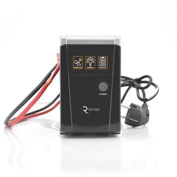 ДБЖ з правильною синусоїдою RITAR RTSW-500 LED, 12В, під зовнішній АКБ, Q4 (320*132*210) 4,2 кг (260*85*140) 9562 фото