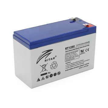 Акумуляторна батарея AGM RITAR RT1280, Gray Case, 12V 8.0Ah ( 151 х 65 х 94 (100) ) Q12 47505 фото