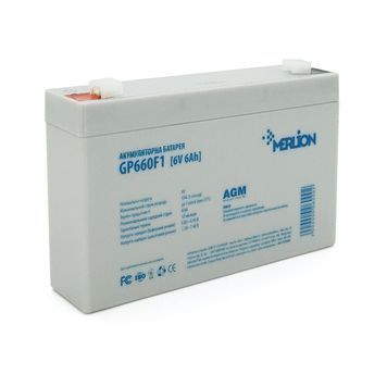Акумуляторна батарея MERLION AGM GP660F1 6V 6Ah (150 x 35 x 90 (100)) White Q10 34455 фото
