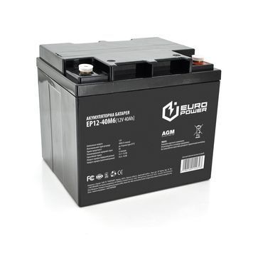 Акумуляторна батарея EUROPOWER AGM EP12-40M6 12 V 40Ah (196 x 165 x 173) Black Q1/96 14269 фото