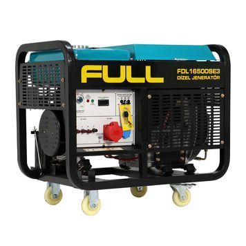 Генератор дизельний FULL FDL16500SE3, 3-фазний 230/400V, 50Hz, 16.5kVA/12kW, бак 50 л, витрата 4 л/год, пуск: стартер (без АКБ), 925x590x800 мм, 197 кг 37599 фото